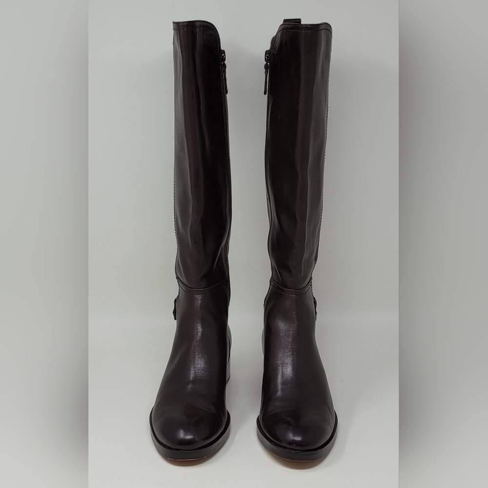 Cole Haan Women's Hayes Tall Riding Boot Size 5.5B Brown Leather Flat Equestrian - Picture 5 of 14